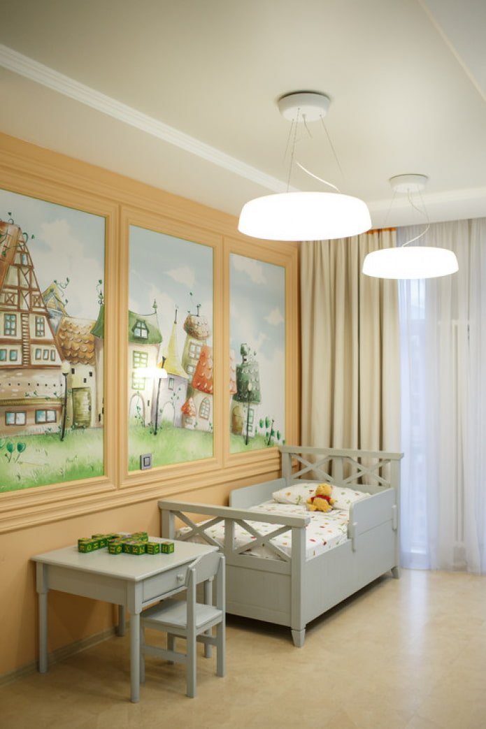 chambre d'enfant avec une fausse fenêtre