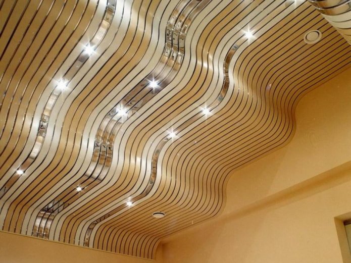 slatted figured hanging structure