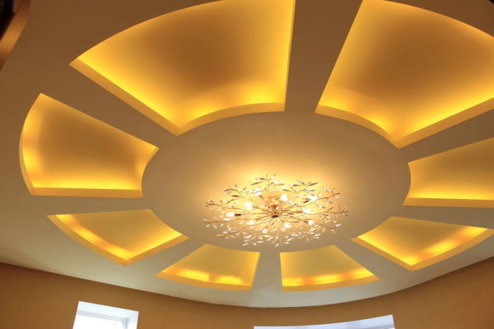 Structure de plafond figuré avec rétroéclairage