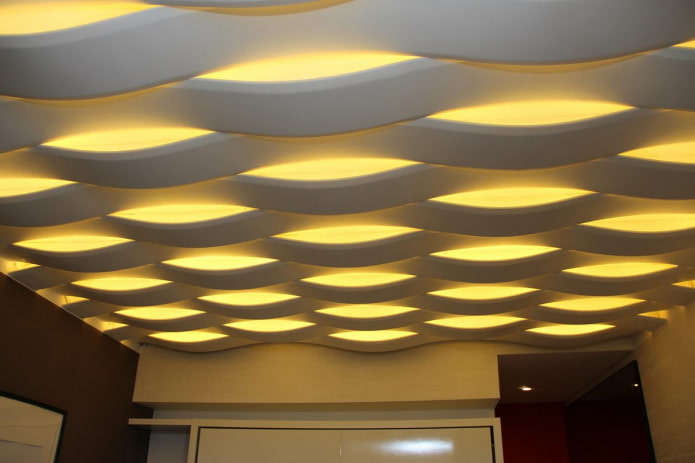 Structure de plafond bouclée en forme de vague