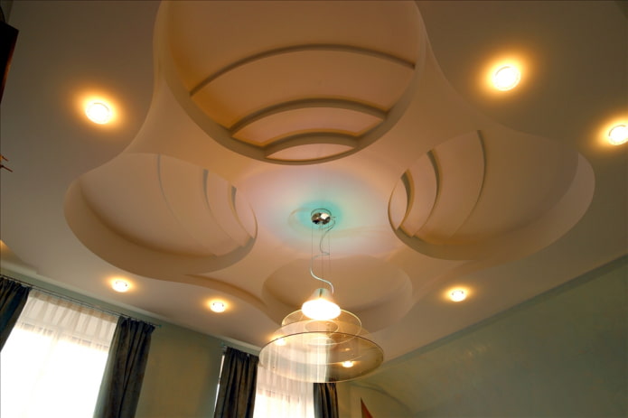 plafond en plaques de plâtre figurées