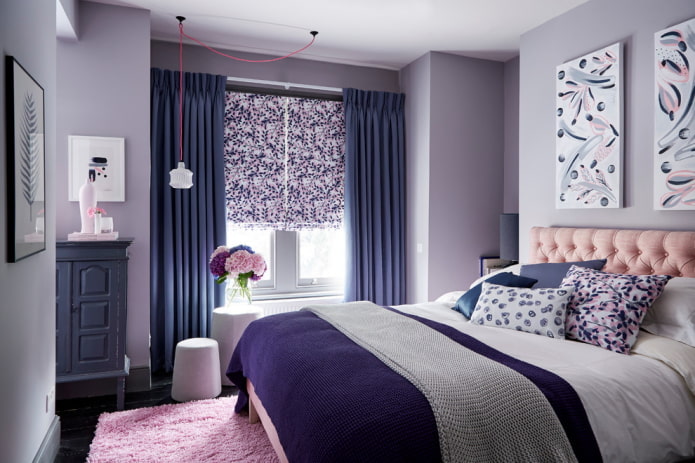 décoration intérieure d'une chambre lilas