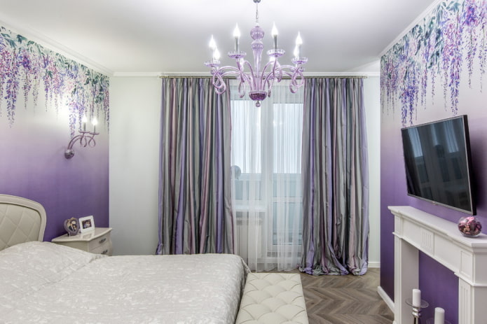 conception intérieure de chambre lilas