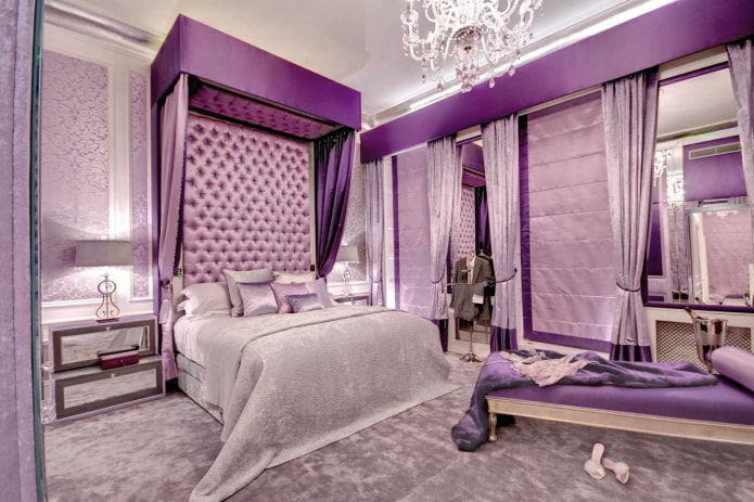 décoration intérieure d'une chambre lilas
