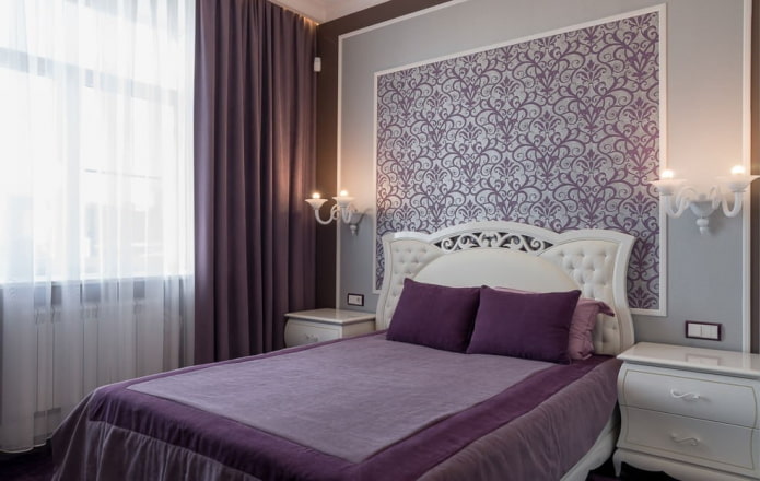 conception intérieure de chambre lilas