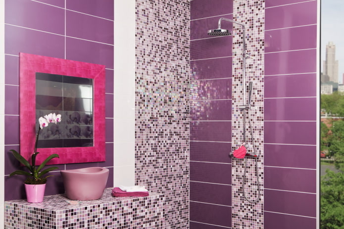 Détails roses et mosaïque