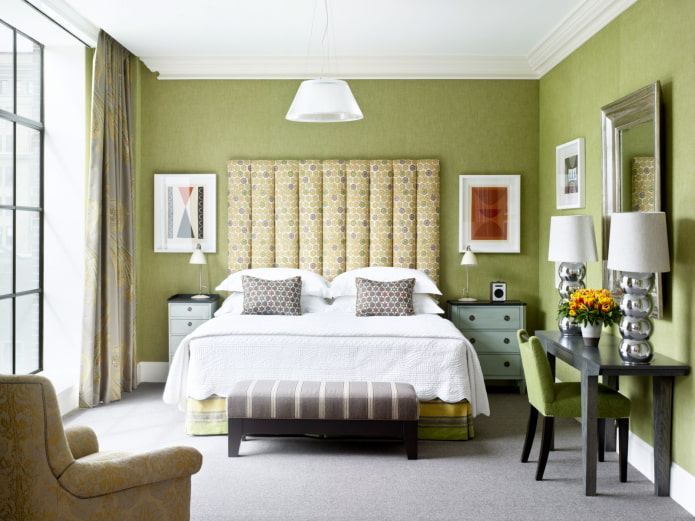 Chambre aux tons verts