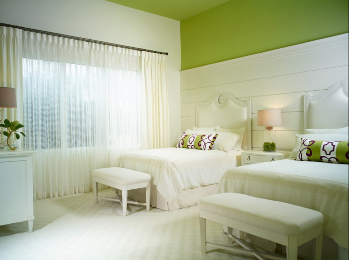 Chambre d'enfant aux accents verts