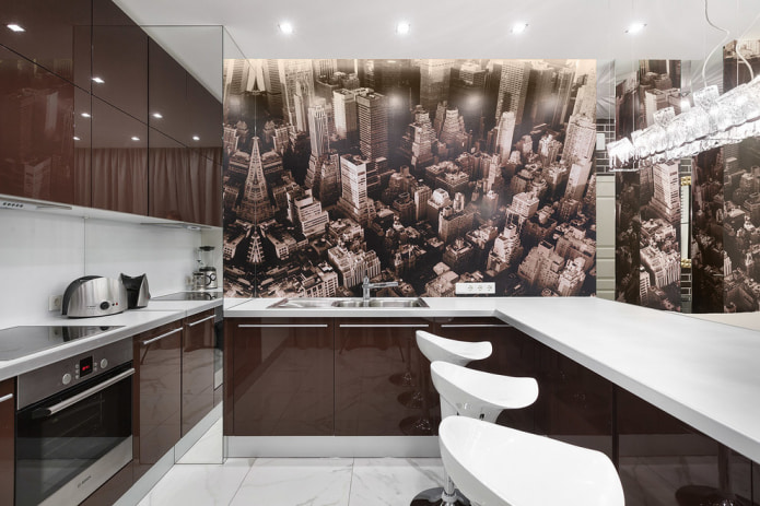 Papier peint photo dans la cuisine