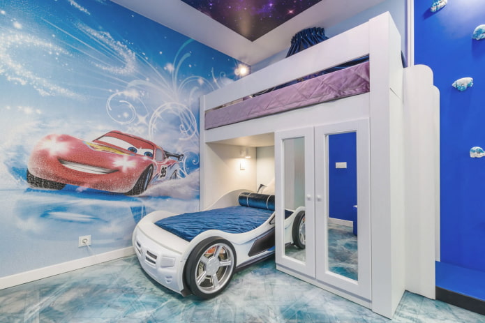 chambre d'enfant bleue pour un garçon