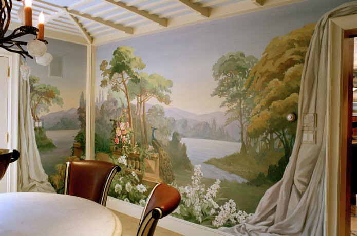 Emplacement de la fresque sur le mur