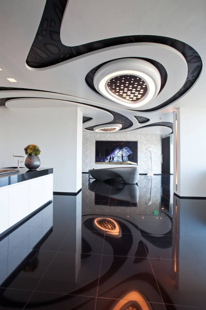 plafond de style futurisme