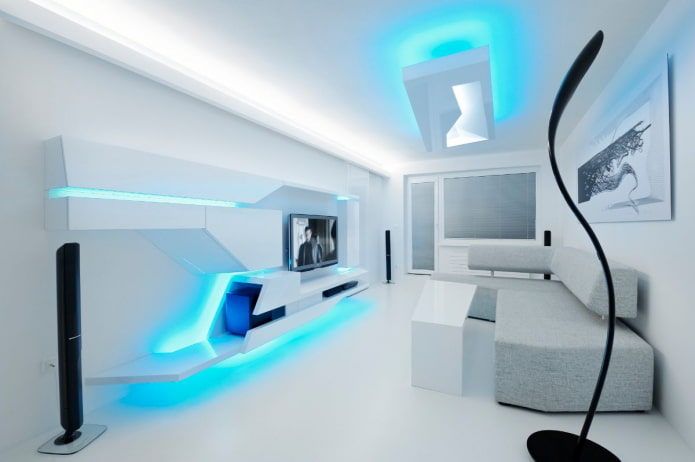 rétroéclairage bleu à l'intérieur