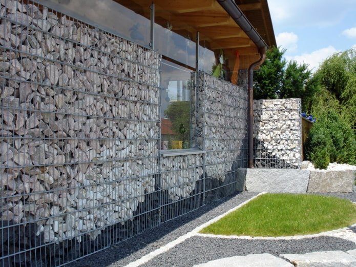 Décoration murale en gabion