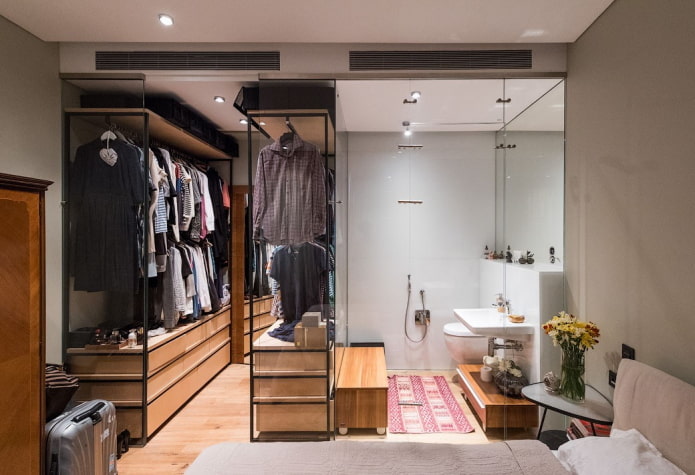 Dressing traversant dans une chambre