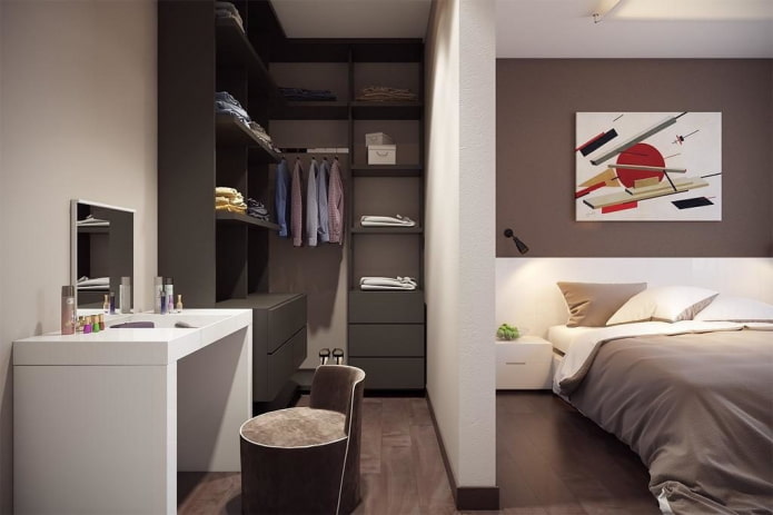 Conception d'une armoire dans une chambre