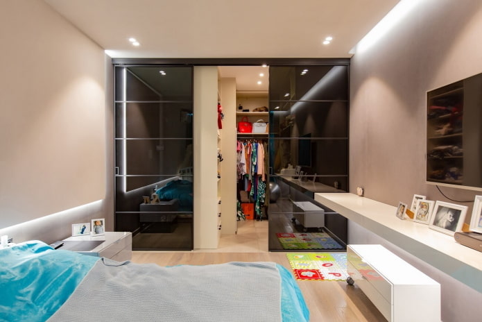 Conception d'une armoire dans une chambre