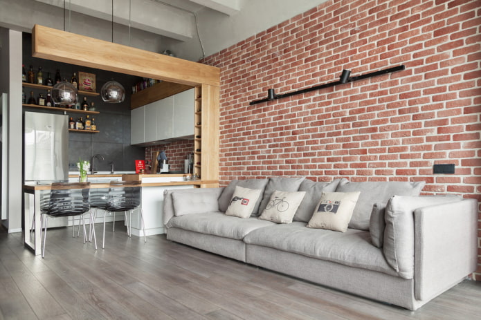 carrelage en plâtre à l'intérieur de style loft