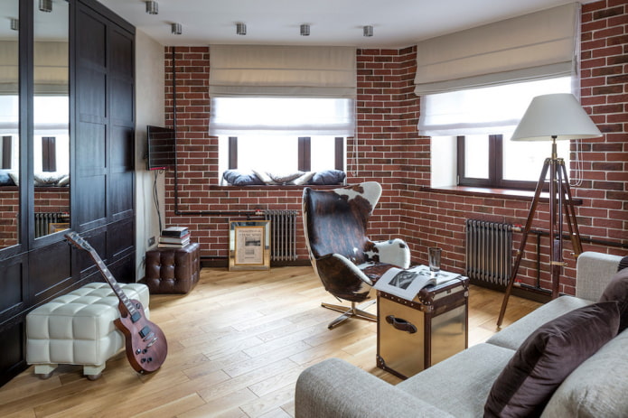 carrelage en plâtre à l'intérieur de style loft