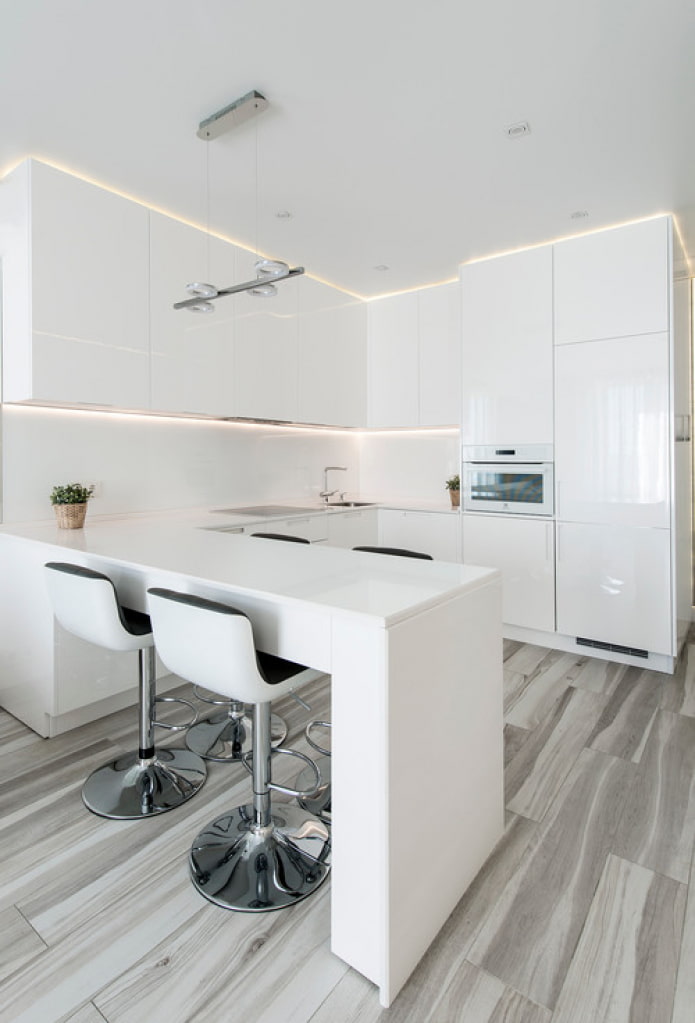 minimalisme de cuisine blanche