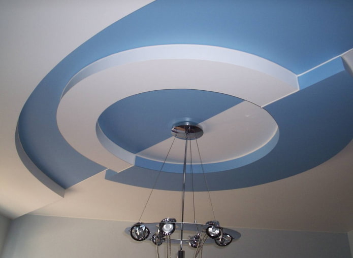 Structure de plafond blanc et bleu