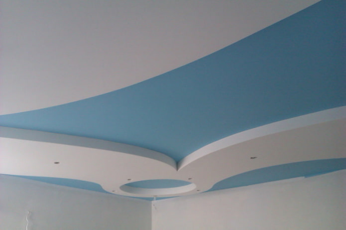 Structure suspendue en plaques de plâtre bleues