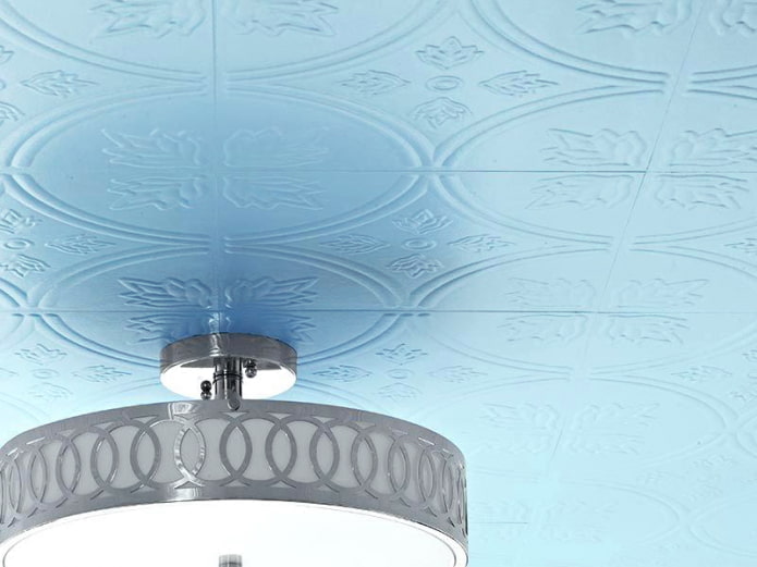 dalles de plafond bleues