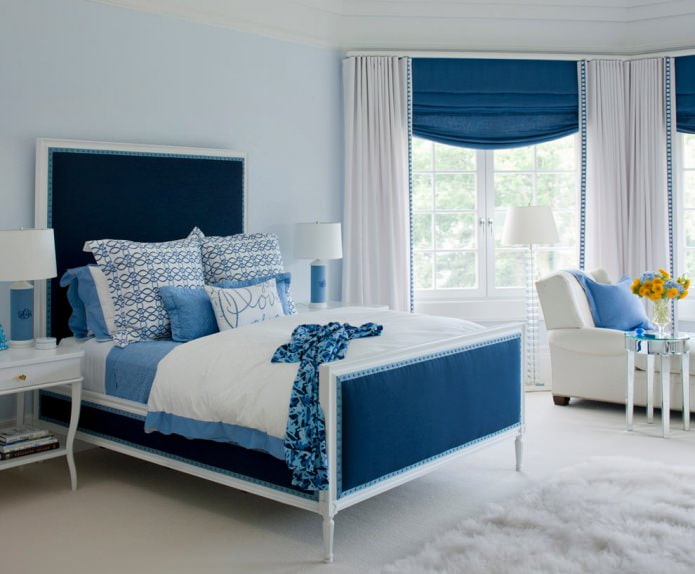 Chambre bleue et bleu clair
