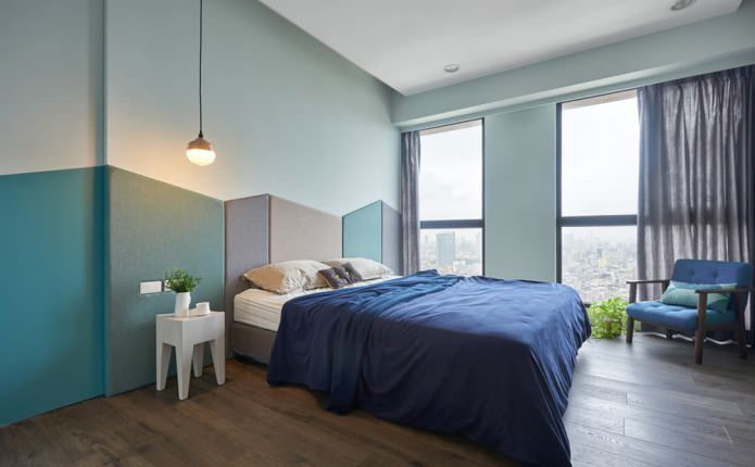 Chambre moderne dans les tons bleus
