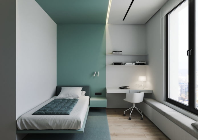 chambre d'enfant bleue dans un style minimaliste