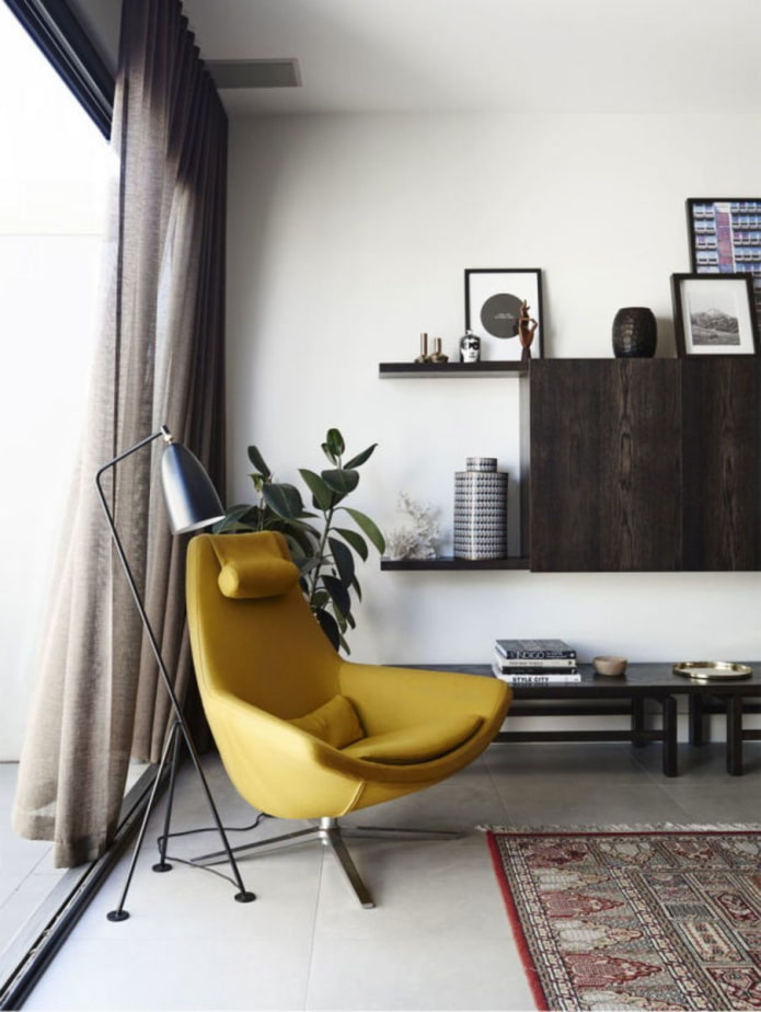 fauteuil moutarde