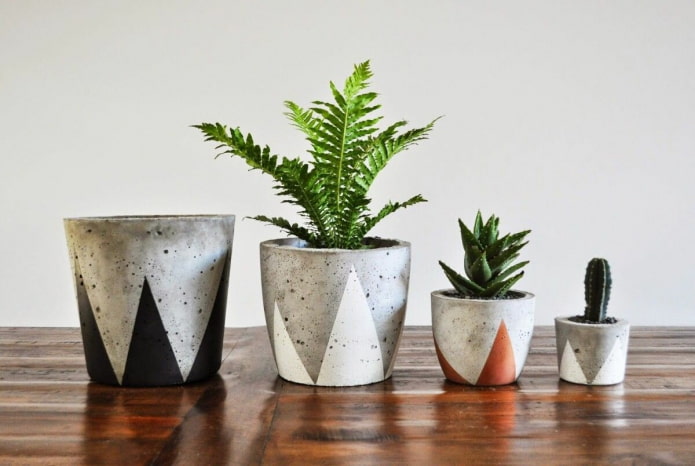 Peinture de pots en béton