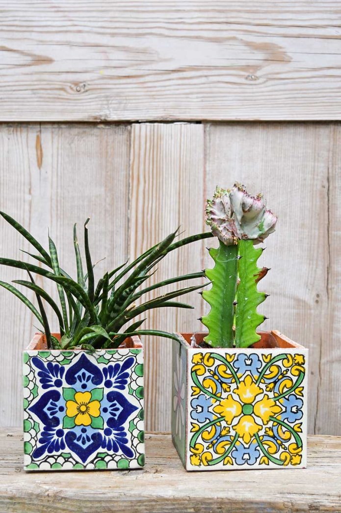 Fleurs en carreaux colorés