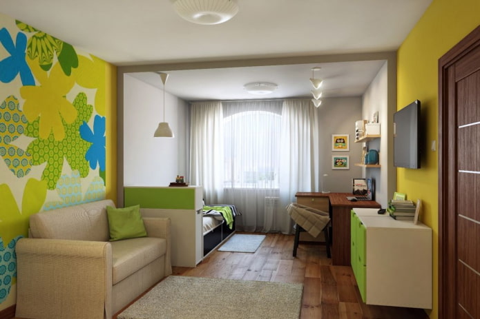 Papier peint et peinture sur les murs pour le zonage