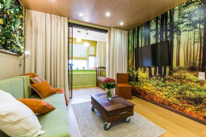 Répartition zonale de la chambre d'enfant dans le salon
