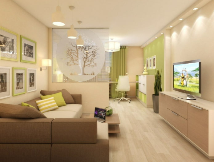 aménagement d'une chambre d'enfant et d'un salon combinés