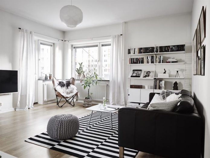 Salon noir et blanc
