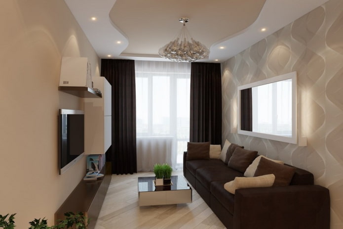 finition de plafond à l'intérieur du hall dans des tons beiges