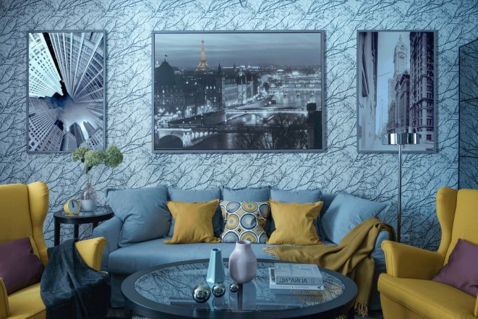 peintures dans l'intérieur du salon