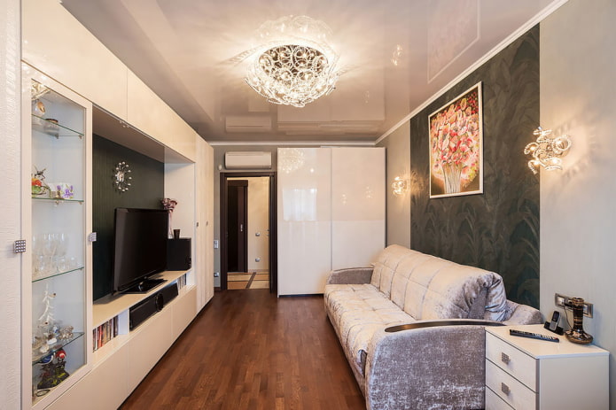Aménagement du salon dans un appartement Khrouchtchev