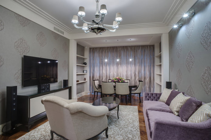 Salle à manger dans le salon d'un appartement Khrouchtchev