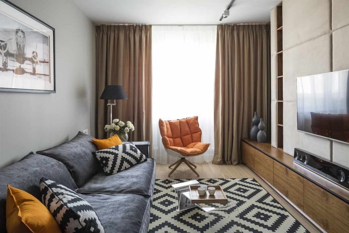 Espace de loisirs dans le salon d'un appartement Khrouchtchev