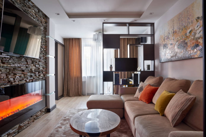 Espace de loisirs dans le salon d'un appartement Khrouchtchev