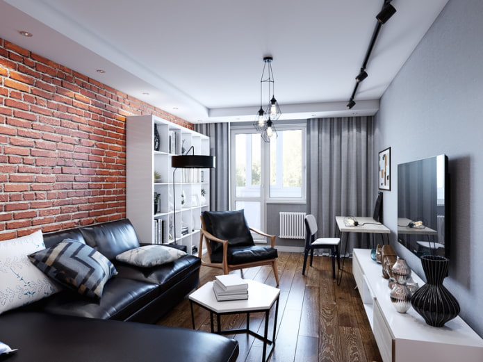 Intérieur du hall d'une Khrouchtchevka de style loft