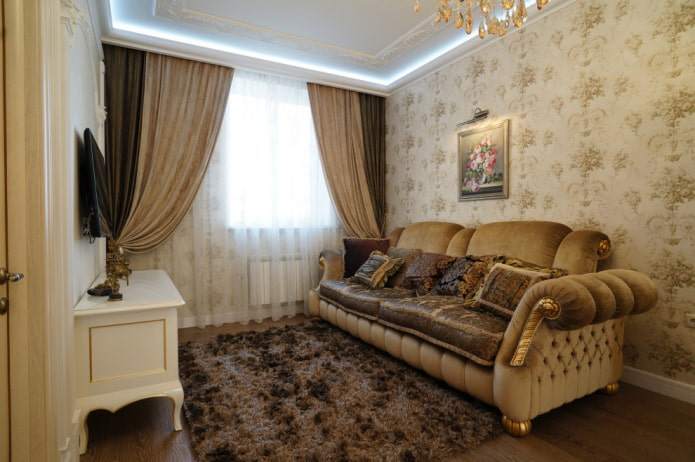 Intérieur d'un petit salon de style classique