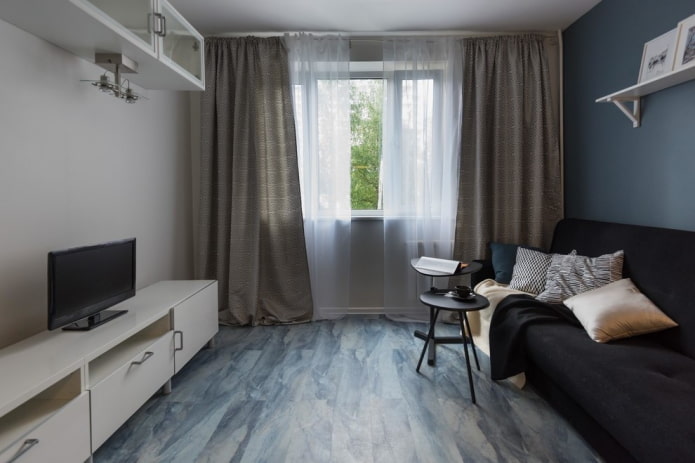 finition d'un salon gris