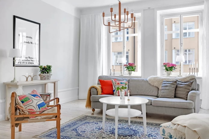 Meubles de style nordique dans un salon