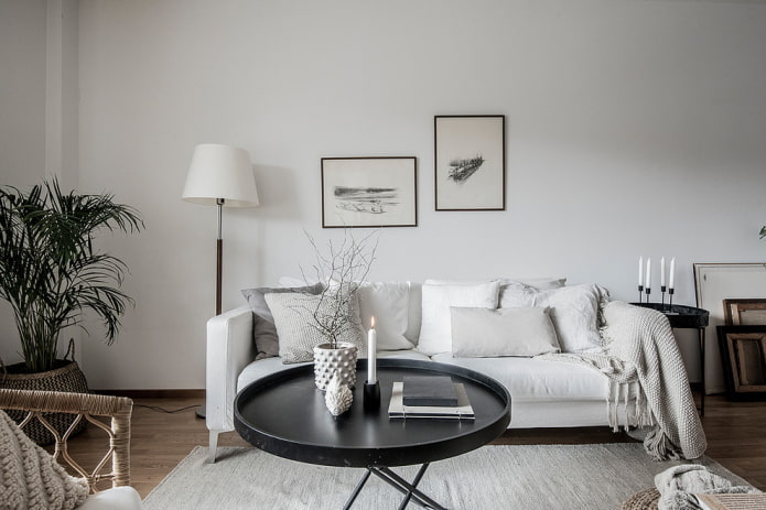 Meubles de style nordique dans un salon