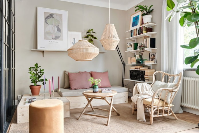 Meubles de style nordique dans un salon