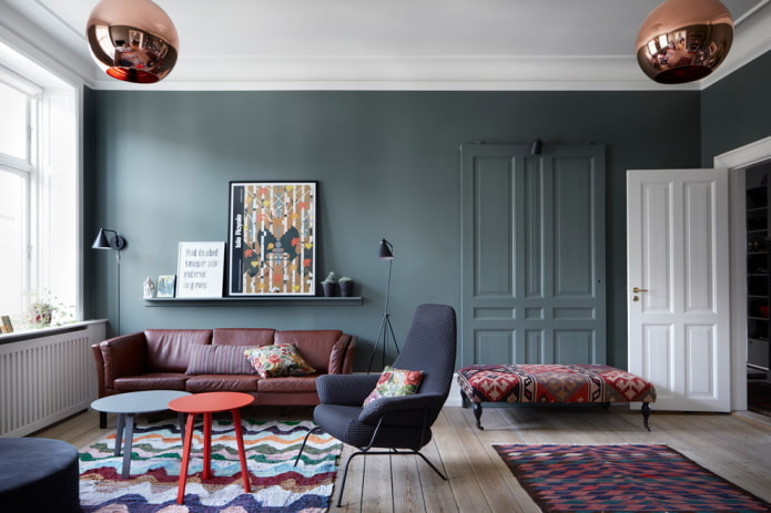 Intérieur de salon de style nordique